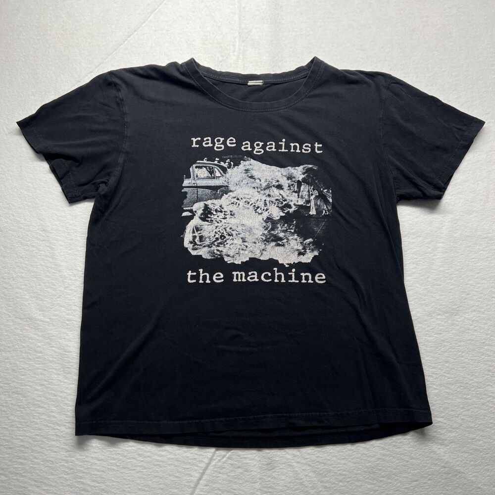 Rage Against The Machine Burning Monk Black Graphic T-Shirt RATM - Men's Medium
